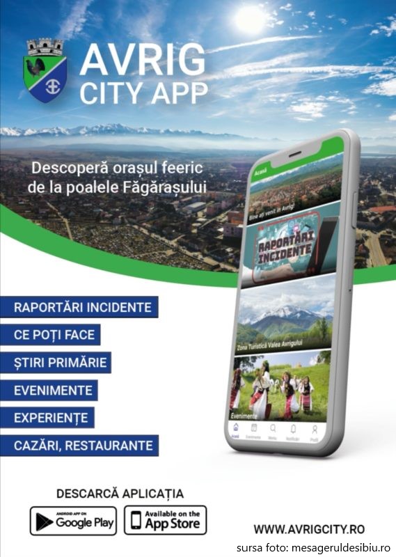 Primul oraș mic din România care are o aplicație mobilă oficială este, de astăzi, Avrigul