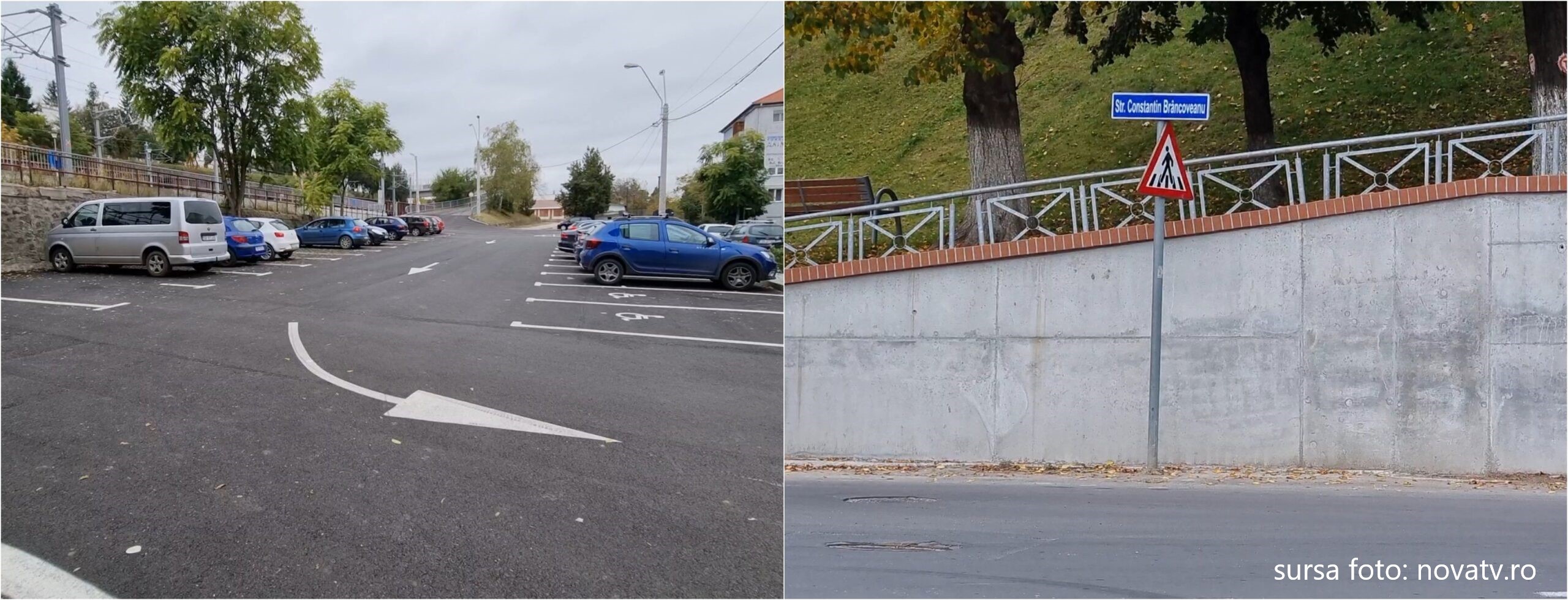 Lucrări terminate la zidul de sprijin de pe strada Brâncoveanu, din proximitatea pieței