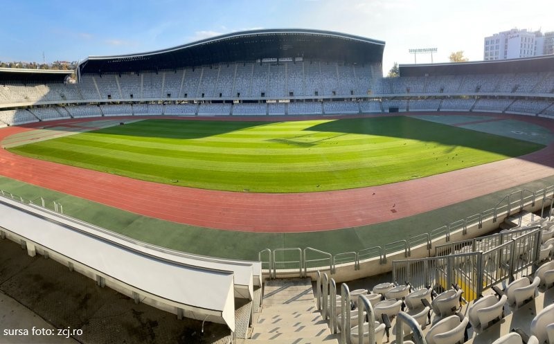 Noul gazon de pe Cluj Arena este bun de joc! Primul meci de fotbal va avea loc în noiembrie