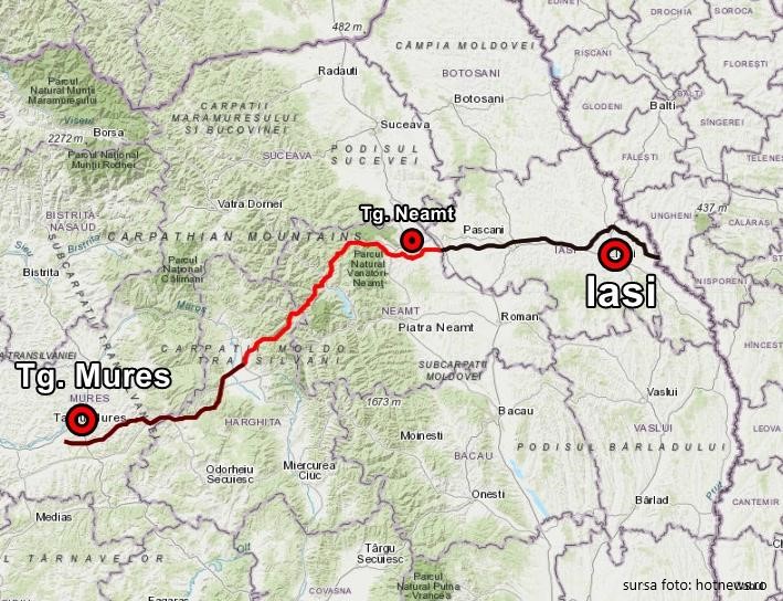 Traseul A8 Târgu Mureș – Iași – Ungheninecesită clarificări privind variantele analizate