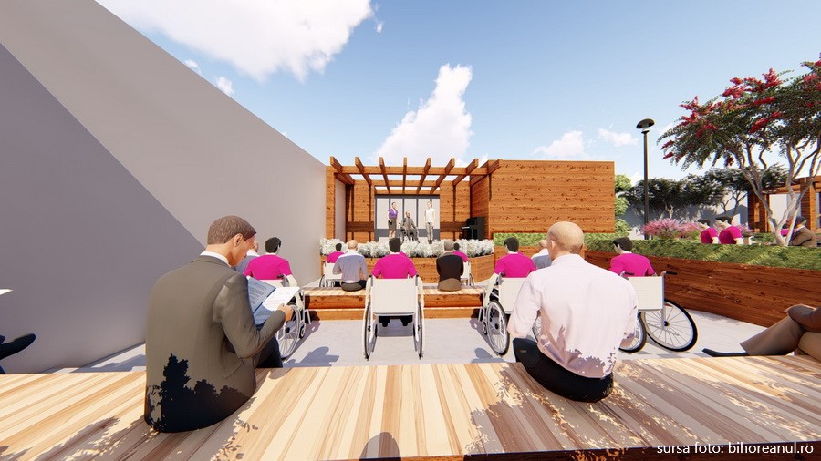 Grădină incluzivă amenajată la Oradea pentru socializarea tinerilor cu nevoi speciale