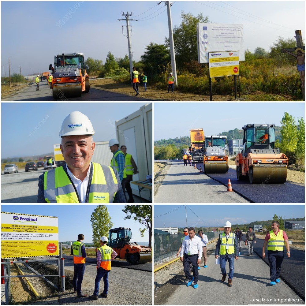 S-a turnat în județ, în premieră, asfalt inovativ cu o durată de viață cu 50 la sută mai mare